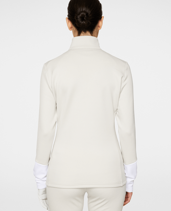 SIZE S - J.Lindeberg Aerial Brushed Quarter Zip Mid Layer Moonbeam
