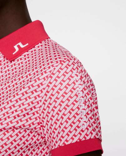 SIZE M - J.Lindeberg Tour Tech Print Polo Tour Geo Pink