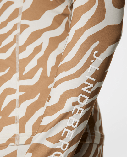 SIZE L - J.Lindeberg Ella Print Compression Top Tour Tech Tiger Eyes