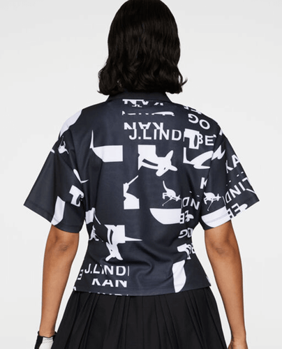 J.Lindeberg x Kangol Amila Print Polo Black