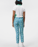 SIZE 12-14 - J.Lindeberg Pia Print Golf Ankle Trouser 27.5'' Caldera Jade Cream