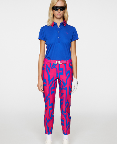 SIZE 12 - J.Lindeberg Pia Print Golf Ankle Trouser 27.5'' Glitch Bridge Pink
