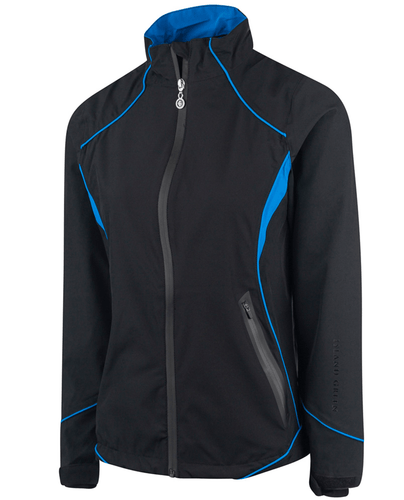 SIZE 10 - ISLAND GREEN Stretch Waterproof Jacket 131 Black/Turquoise