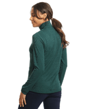 SIZE XL - ISLAND GREEN Jacquard 1/4 Zip Winter Top 2314 Teal
