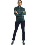 SIZE L - ISLAND GREEN Brushed 1/4 Zip Printed Winter Top 2315 Teal/Navy