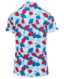 ISLAND GREEN All-over Leaf Print Polo 330 Blue/red