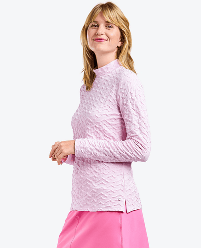 SIZE M - NIVO Mady Mock Neck Top 173 Pink Sugar