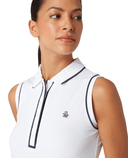 SIZE XL - ORIGINAL PENGUIN Veronica Sleeveless Polo OGKSE047 Bright White