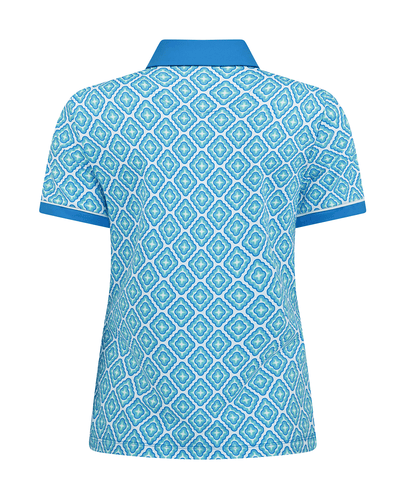 ORIGINAL PENGUIN Cap Sleeve Print Polo OGKSF056 French Blue