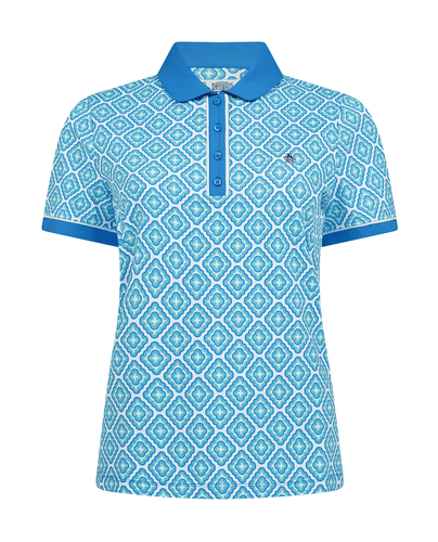 ORIGINAL PENGUIN Cap Sleeve Print Polo OGKSF056 French Blue