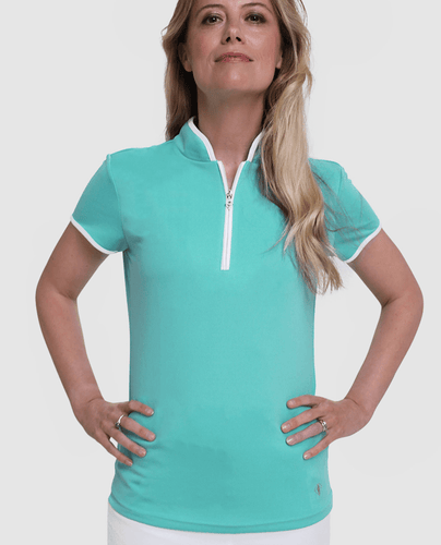 PURE GOLF Bloom2 Cap Sleeve Polo 030 Ocean Blue