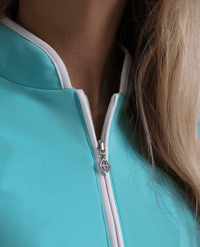 PURE GOLF Bloom2 Cap Sleeve Polo 030 Ocean Blue