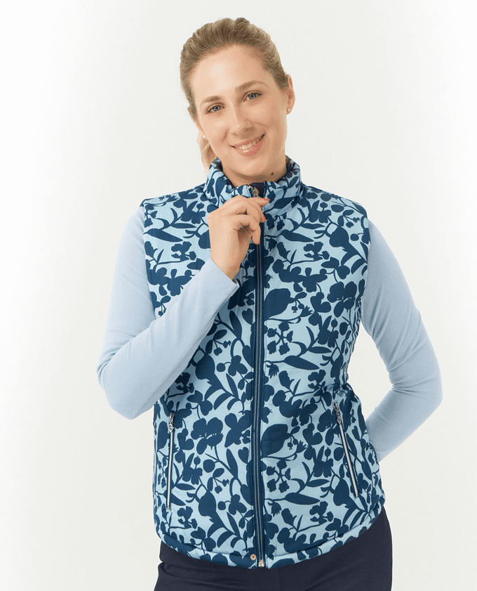 SIZE S - PURE GOLF Eve Reversible Vest 406 Midnight Rose Navy