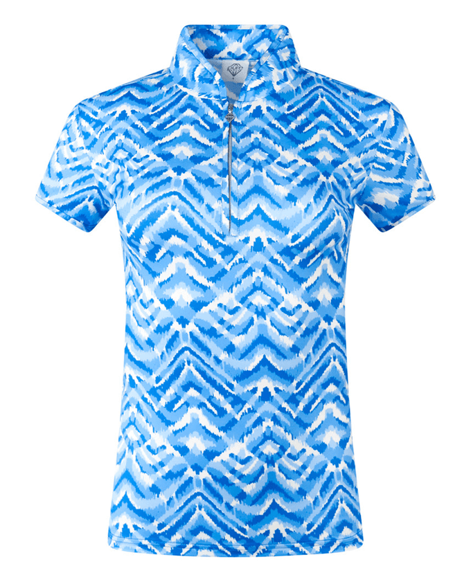 SIZE S - PURE GOLF Rise Cap Sleeve Polo 007 Santorini Skies