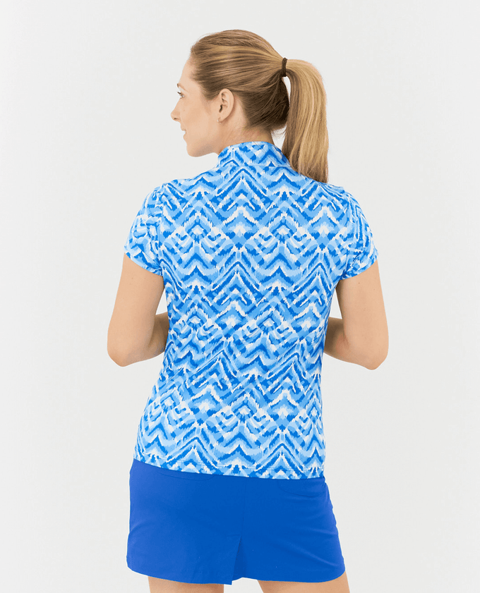 SIZE S - PURE GOLF Rise Cap Sleeve Polo 007 Santorini Skies