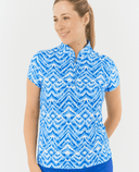 SIZE S - PURE GOLF Rise Cap Sleeve Polo 007 Santorini Skies