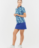 SIZE XL - PURE GOLF Ellen Short Sleeve Zip Polo 036 Floating Palms Yale