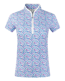 SIZE XS - PURE GOLF Ellen Short Sleeve Zip Polo 036 Over Eighteen
