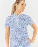 SIZE XS - PURE GOLF Ellen Short Sleeve Zip Polo 036 Over Eighteen