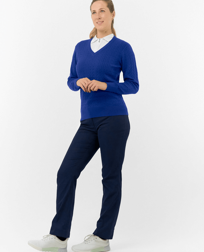 SIZE L - PURE GOLF Suzie Summer Weight Knitted Jumper 509 Yale Navy