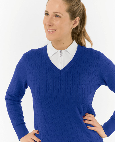 SIZE L - PURE GOLF Suzie Summer Weight Knitted Jumper 509 Yale Navy