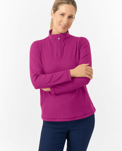 PURE GOLF Iris Super Soft 1/4 Zip Top 007 Plum