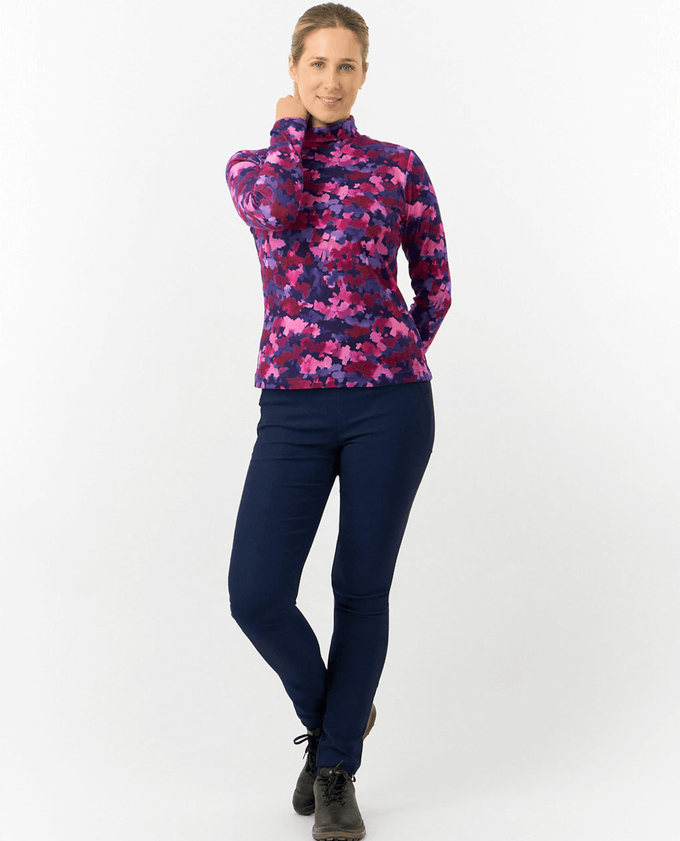 PURE GOLF Amy Roll Neck Top 101 Autumn Aquarelle