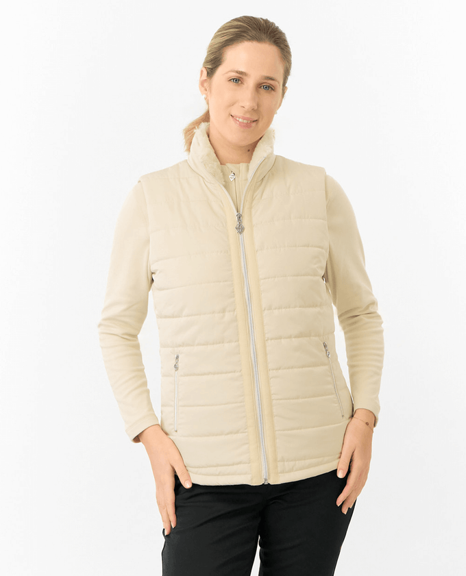 PURE GOLF Hemisphere Faux Fur Vest 411 Limestone