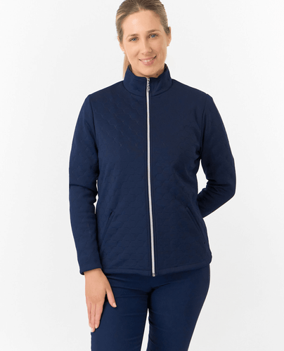 PURE GOLF Lola Fleece Lined Textured Jacket 416 Navy