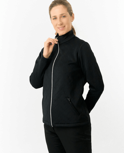 PURE GOLF Lola Fleece Lined Textured Jacket 416 Black
