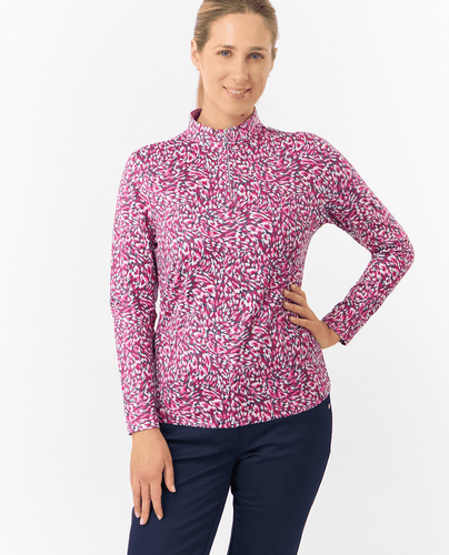 PURE GOLF Arusha Mid Layer Top 441 Plum Ripple