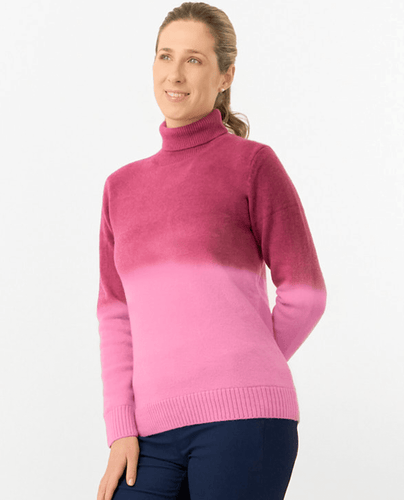 PURE GOLF Simone Ombre Knit Roll Neck Jumper 505 Plum Ombre