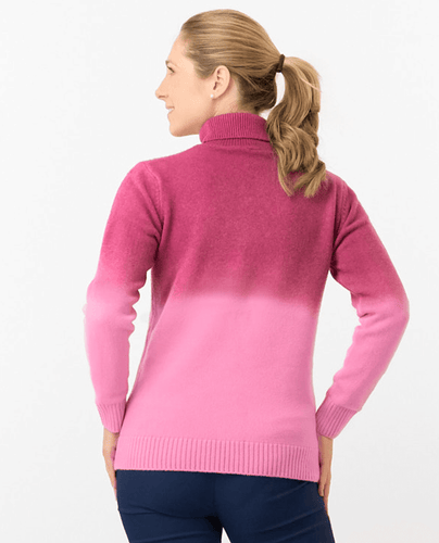 PURE GOLF Simone Ombre Knit Roll Neck Jumper 505 Plum Ombre