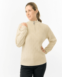 PURE GOLF Margot Knit Lined Quarter Zip Jumper 506 Limestone