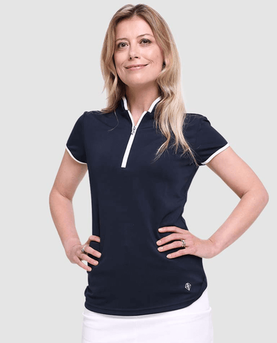 PURE GOLF Bloom2 Cap Sleeve Polo 030 Navy