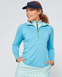 SIZE S - SWING OUT SISTER Celeste 1/4 Zip Dazzling Blue