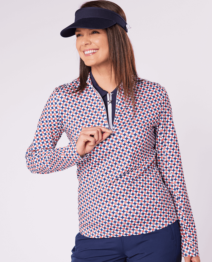 SIZE XL - SWING OUT SISTER Layla 1/4 Zip Long Sleeve Top Jumping Beans