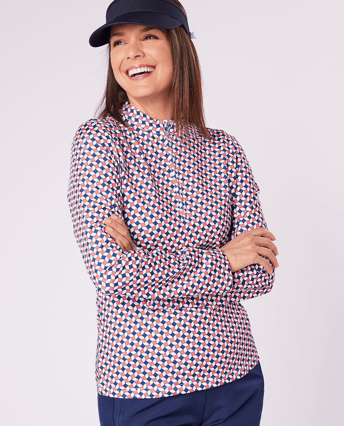 SIZE XL - SWING OUT SISTER Layla 1/4 Zip Long Sleeve Top Jumping Beans