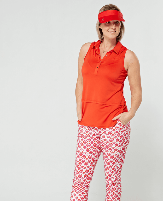 SIZE S - SWING OUT SISTER Amelie Sleeveless Polo Mandarin