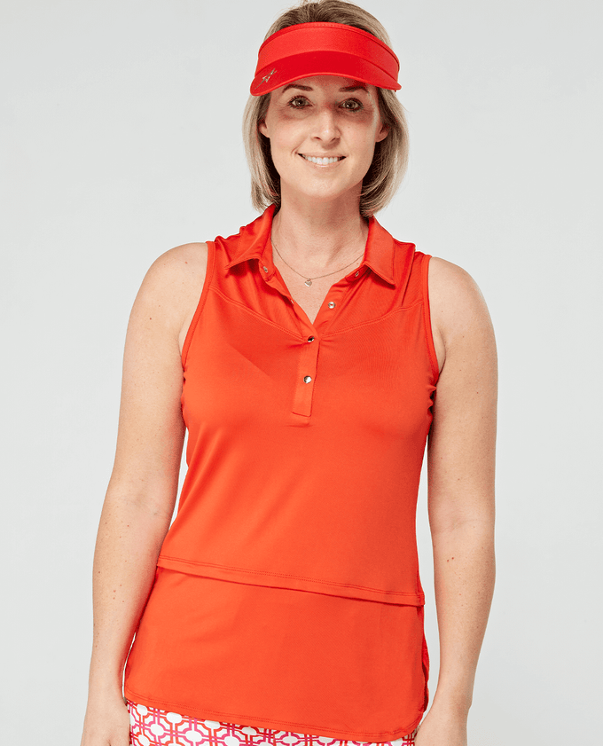 SIZE S - SWING OUT SISTER Amelie Sleeveless Polo Mandarin