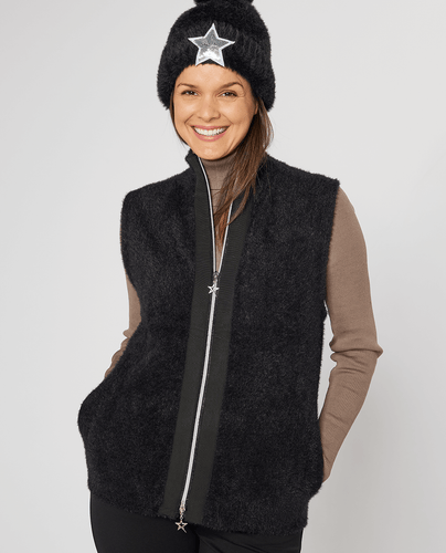 SWING OUT SISTER Leo Knit Vest Pitch Black