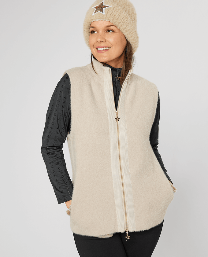 SWING OUT SISTER Leo Knit Vest Gilded Beige