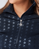 SIZE XS - SWING OUT SISTER Stardust Brushed 1/4 Zip Top Magic Stars Navy