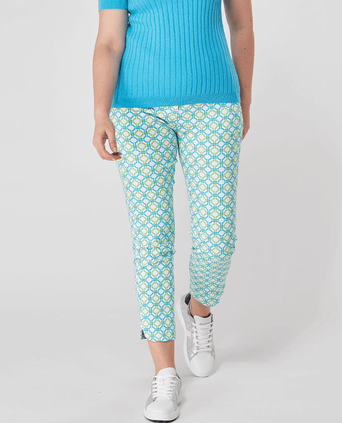 SIZE 16 - SWING OUT SISTER Georgia 7/8 Trouser Dazzling Blue & Emerald