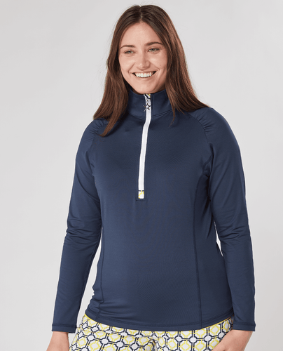 SWING OUT SISTER Celeste 1/4 Zip Navy Sunshine