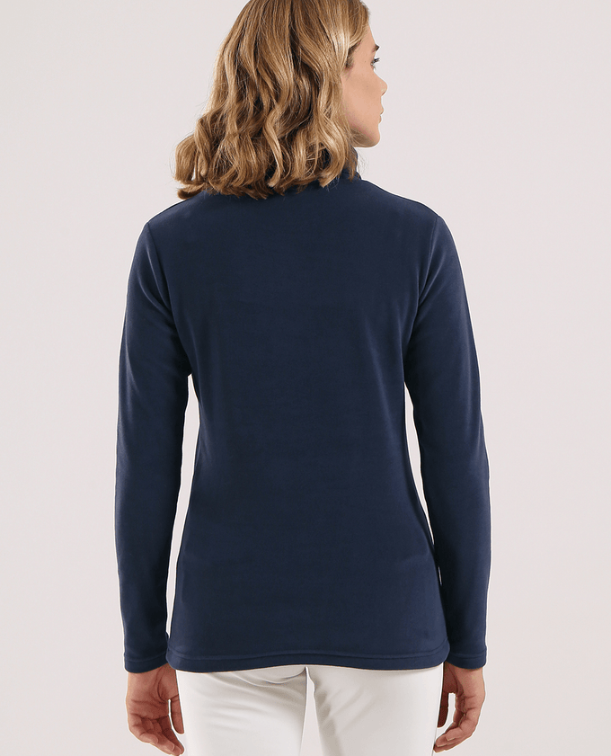 SIZE 12 - CHERVO Trentatre Thermal Fleece Turtleneck Navy