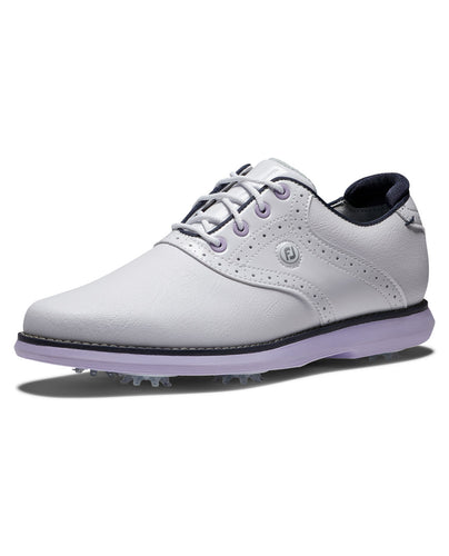 FootJoy Wide Fit FJ Traditions Womens Golf Shoe White/Purple