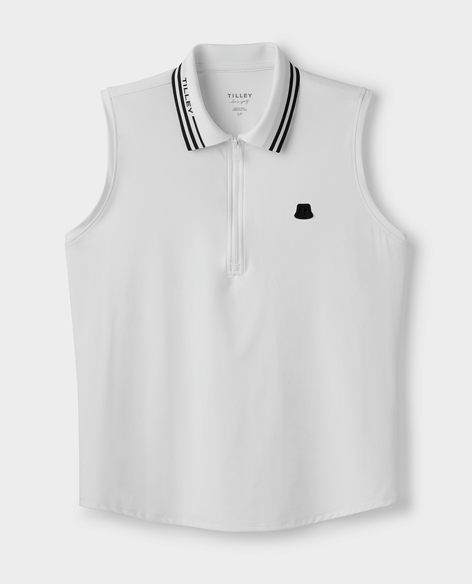 TILLEY Sleeveless Polo White