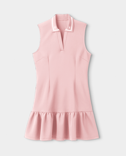 TILLEY Scuba Ruffle Hem Dress Perfect Pink