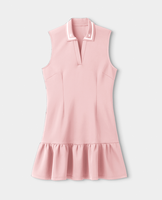TILLEY Scuba Ruffle Hem Dress Perfect Pink